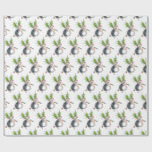 Christmas Holly Igel Geschenkpapier (Flach)