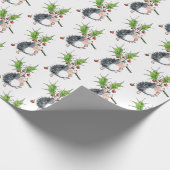 Christmas Holly Igel Geschenkpapier (Ecke)