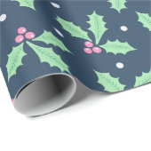 Christmas Holly Ivy Pattern Geschenkpapier (Rolleneckpunkt)