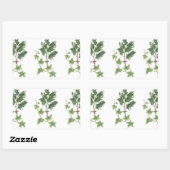 Christmas Holly & Ivy Sprigs Botanische Stickers (Blatt)