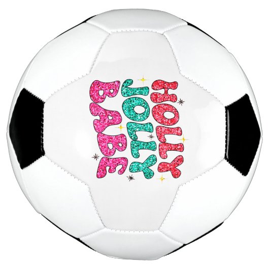 Christmas Holly Jolly Babe Modern Glitzer Script Fußball (Gedreht)