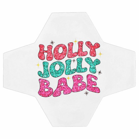 Christmas Holly Jolly Babe Modern Glitzer Script Fußball (Flach)