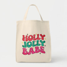 Christmas Holly Jolly Babe Modern Glitzer Script