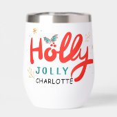 Christmas Holly Jolly Fun Winter Personalisiert Na (Rückseite)