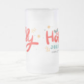 Christmas Holly Jolly Fun Winter Personalisiert Na Mattglas Bierglas (Mittel)