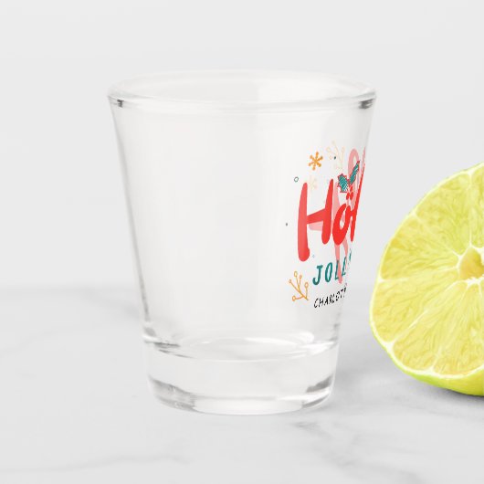 Christmas Holly Jolly Fun Winter Personalisiert Na Schnapsglas (Links)