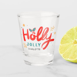 Christmas Holly Jolly Fun Winter Personalisiert Na Schnapsglas