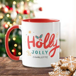 Christmas Holly Jolly Fun Winter Personalisiert Na Tasse