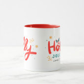 Christmas Holly Jolly Fun Winter Personalisiert Na Tasse (Zentrum)