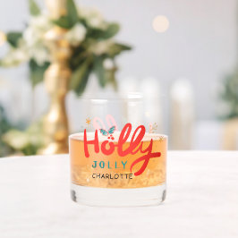 Christmas Holly Jolly Fun Winter Personalisiert Na Whiskyglas