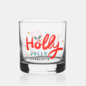 Christmas Holly Jolly Fun Winter Personalisiert Na Whiskyglas (Rückseite)