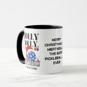 Christmas HOLLY JOLLY PICKLEBALLY Tasse (Vorderseite Links)