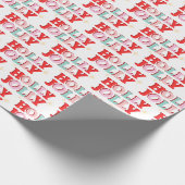 Christmas Holly Jolly Pink Red Geschenkpapier (Ecke)