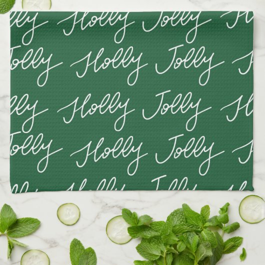 Christmas Holly Jolly Tee Geschirrtuch (Gefaltet)