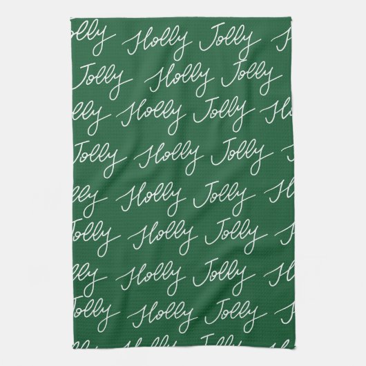 Christmas Holly Jolly Tee Geschirrtuch (Vertikal)