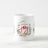 Christmas Holly Kranz Joy Typografie Kaffeetasse (Mittel)