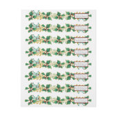 Christmas Holly Leaf Gold Foliage Rücksendeadresse (Bogen)