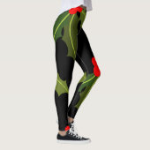 Christmas Holly Leaf und Berry Pattern Legging Leggings (Rechts)