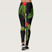 Christmas Holly Leaf und Berry Pattern Legging Leggings (Rückseite)