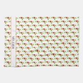 Christmas Holly Mistletoe Pattern NAME Joy Festive Geschirrtuch (Horizontal)