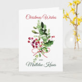 Christmas Holly Mistletoe Red Berry Karte (Gelbe Blume)