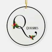 Christmas Holly Monogram Letter Q Keramik Ornament (Vorne)