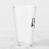 Christmas Holly Monogram R Personalisiert Beer Glas (Rechts)