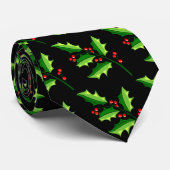 Christmas Holly Neck Tie Krawatte (Gerollt)