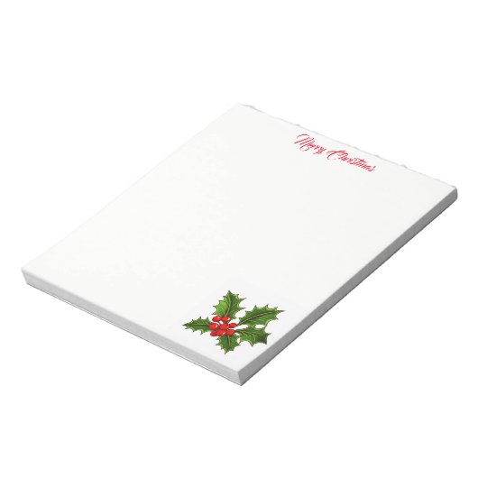 Christmas Holly Notepad Notizblock (Rotiert)