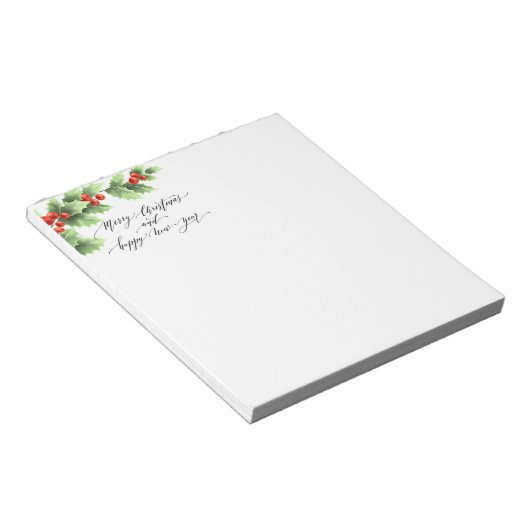 Christmas Holly Notepad Notizblock (angewinkelt)