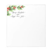 Christmas Holly Notepad Notizblock (Vorderseite)