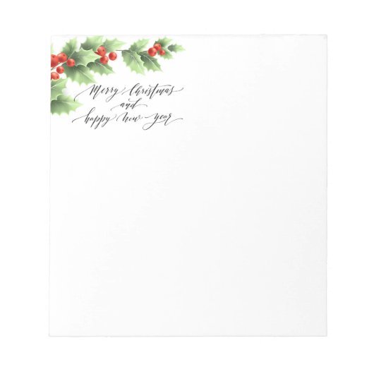 Christmas Holly Notepad Notizblock (Vorderseite)
