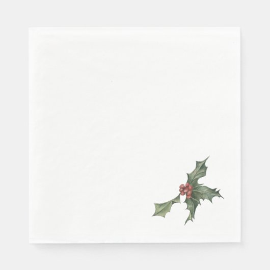 Christmas Holly Paper Napkins Serviettes Serviette (Vorderseite)