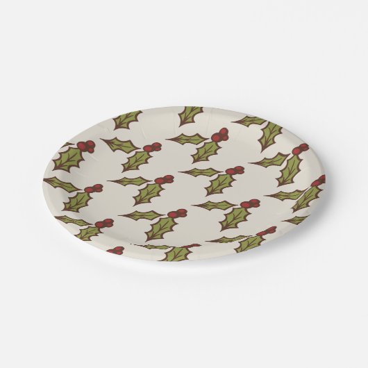 Christmas Holly Paper Tellers Pappteller (Schrägansicht)