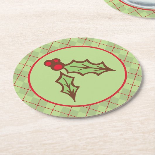 Christmas Holly Paper Untersetzer (Angewinkelt)
