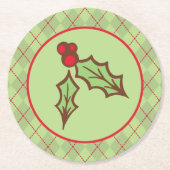 Christmas Holly Paper Untersetzer (Vorderseite)