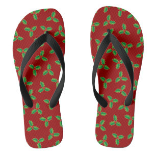 Christmas Holly Pattern Badesandalen