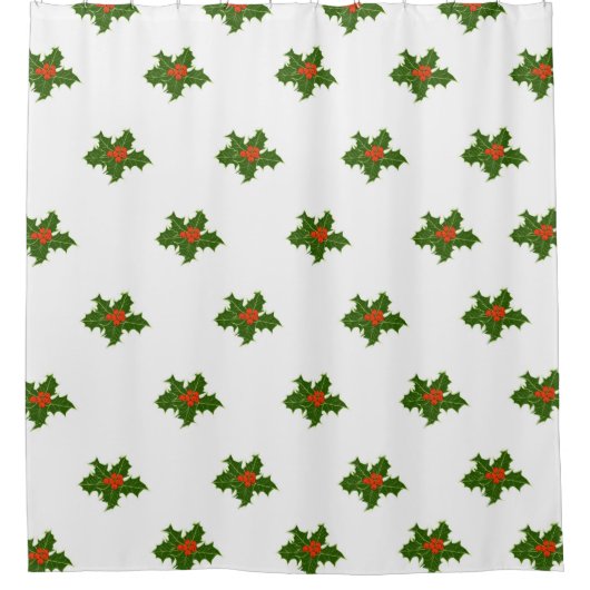 Christmas Holly Pattern Duschvorhang (Vorderseite)