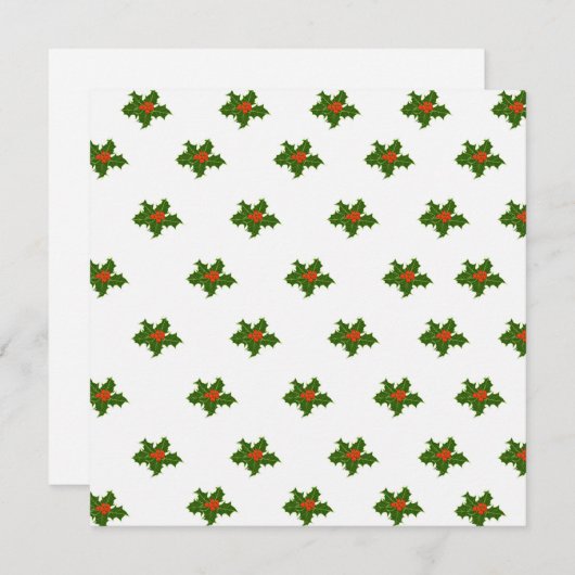 Christmas Holly Pattern Feiertagskarte (Vorne/Hinten)