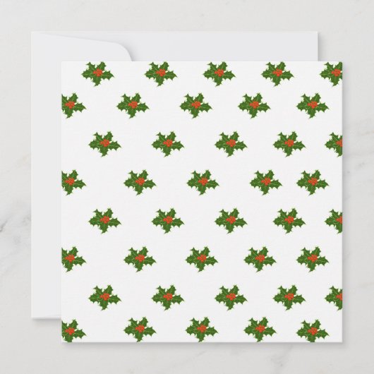 Christmas Holly Pattern Feiertagskarte (Vorderseite)