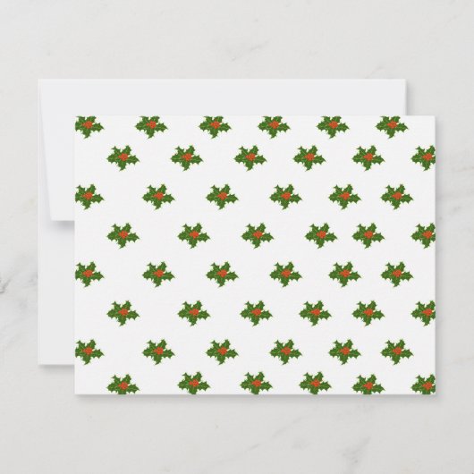 Christmas Holly Pattern Feiertagskarte (Vorderseite)