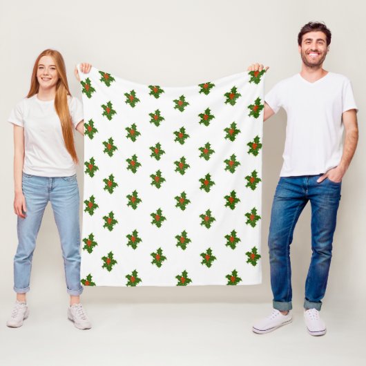 Christmas Holly Pattern Fleecedecke (Beispiel)