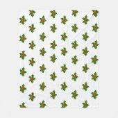 Christmas Holly Pattern Fleecedecke (Vorderseite)