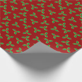 Christmas Holly Pattern Geschenkpapier (Ecke)