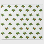 Christmas Holly Pattern Geschenkpapier (Flach)