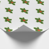 Christmas Holly Pattern Geschenkpapier (Ecke)