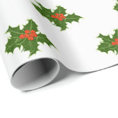 Christmas Holly Pattern Geschenkpapier (Rolleneckpunkt)