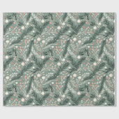 Christmas Holly Pattern Geschenkpapier (Flach)