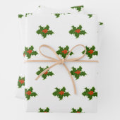 Christmas Holly Pattern Geschenkpapier Set (Beispiel)