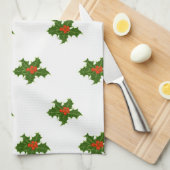 Christmas Holly Pattern Geschirrtuch (Viertel Falte)